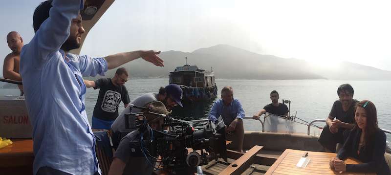 Filmaker Max Bessmertny directing his crew 