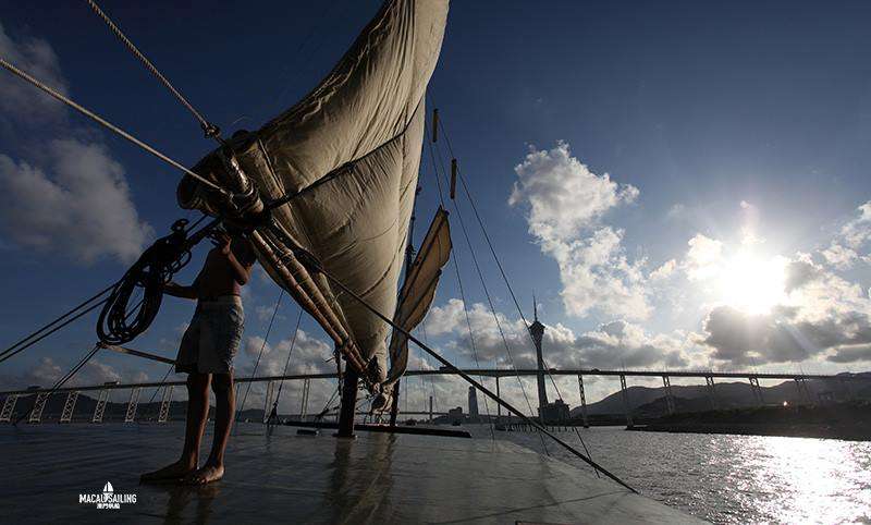 Sailing off coast of Macau
