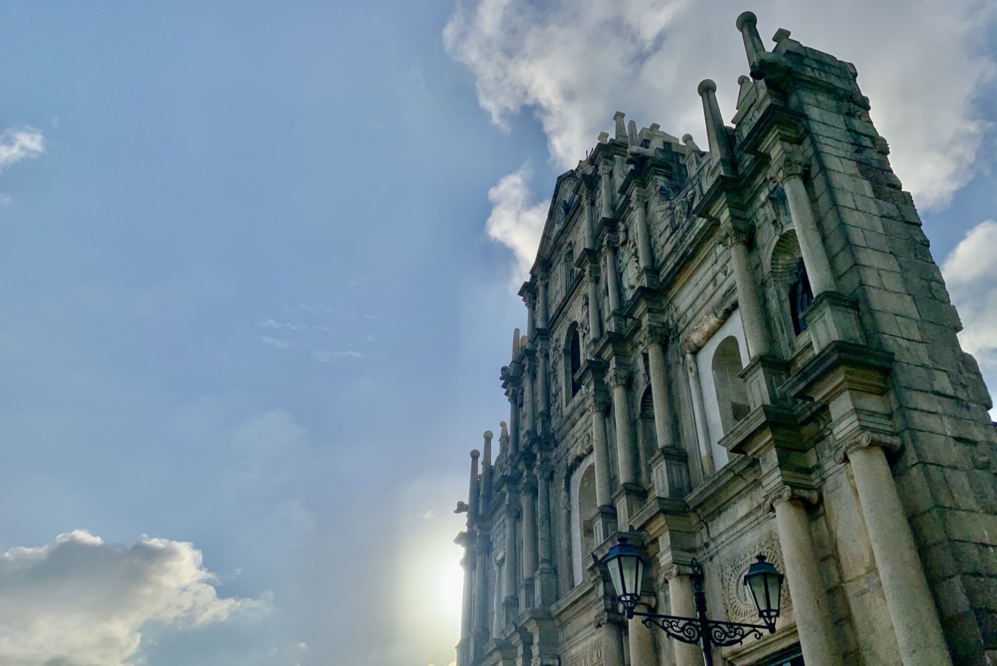 Ruins of St Paul with the Sun Behind Macau Lifestyle