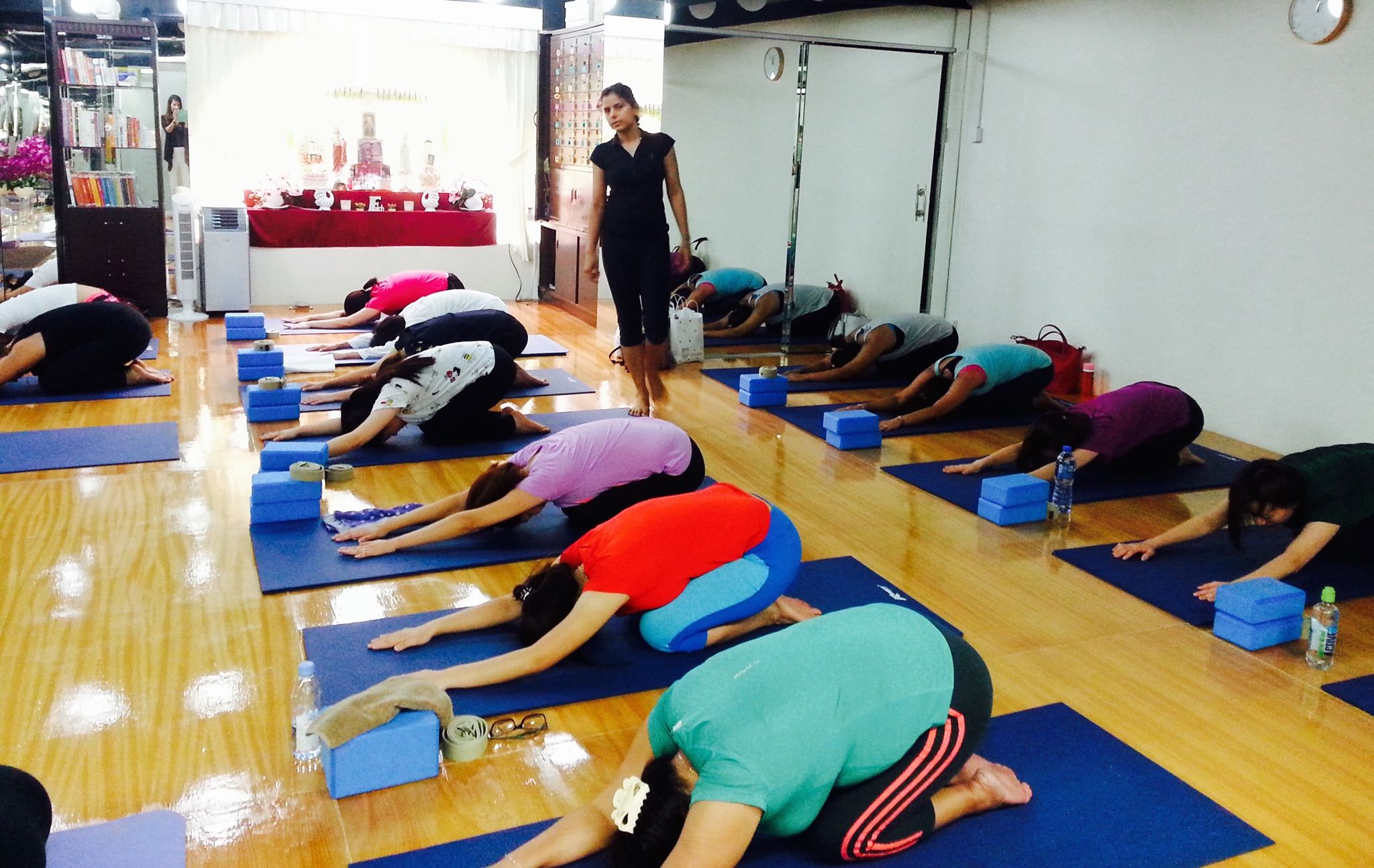 yoga practice at yoga life–vedanta wellness studio in macau
