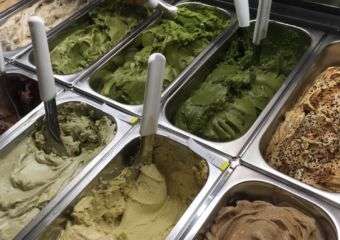 Variety of matcha ice-cream