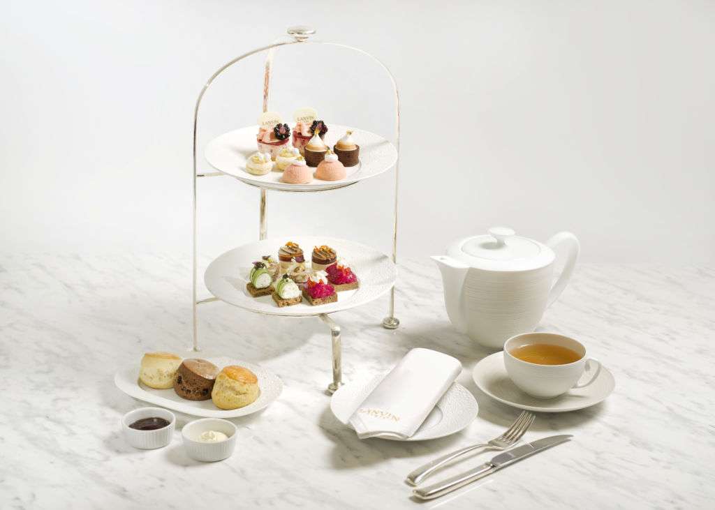 Afternoon tea at Ritz Carlton, sweets, pot of tea, cup of tea, silverware