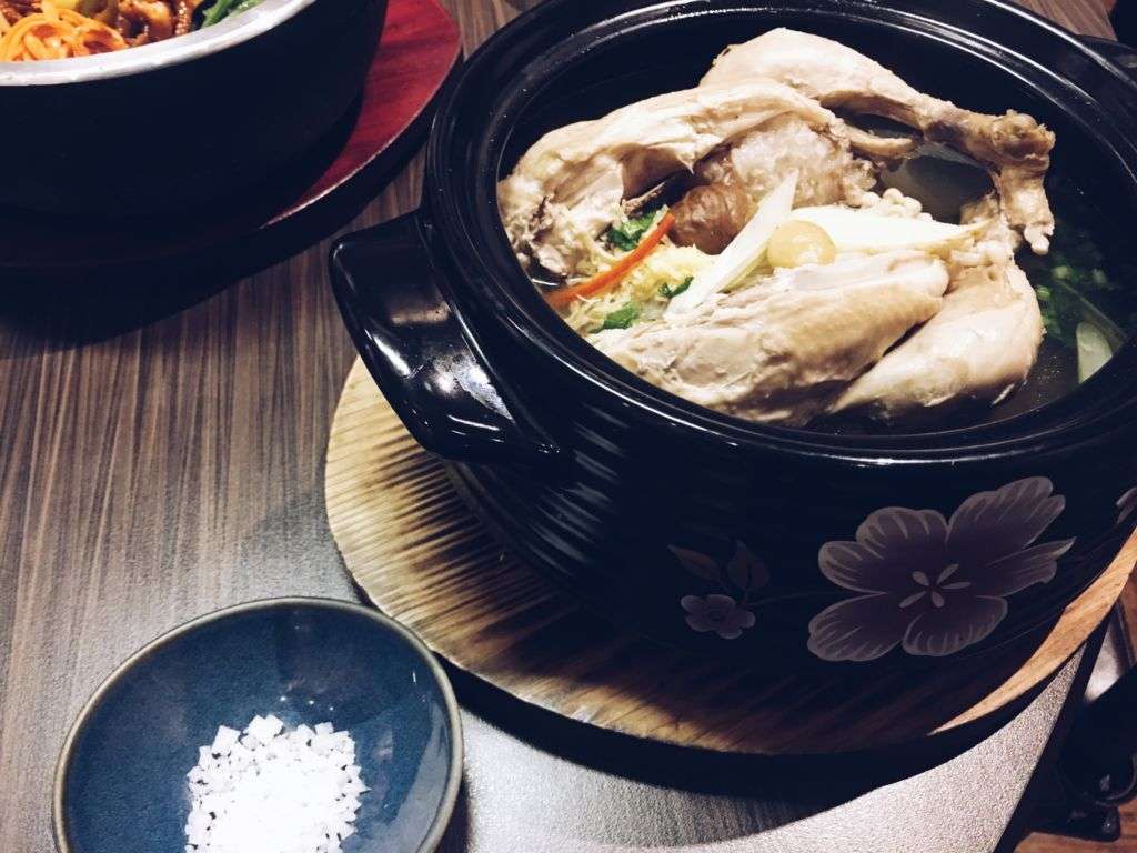 Traditional ginseng chicken soup from Korea