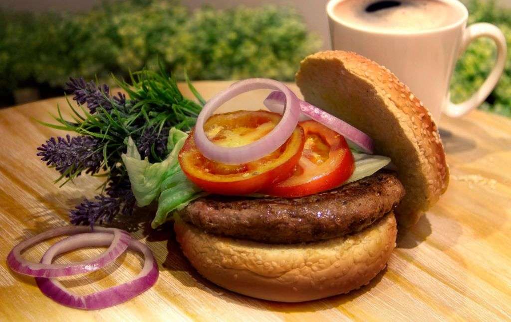 Classic British beef burger with hand ground beef