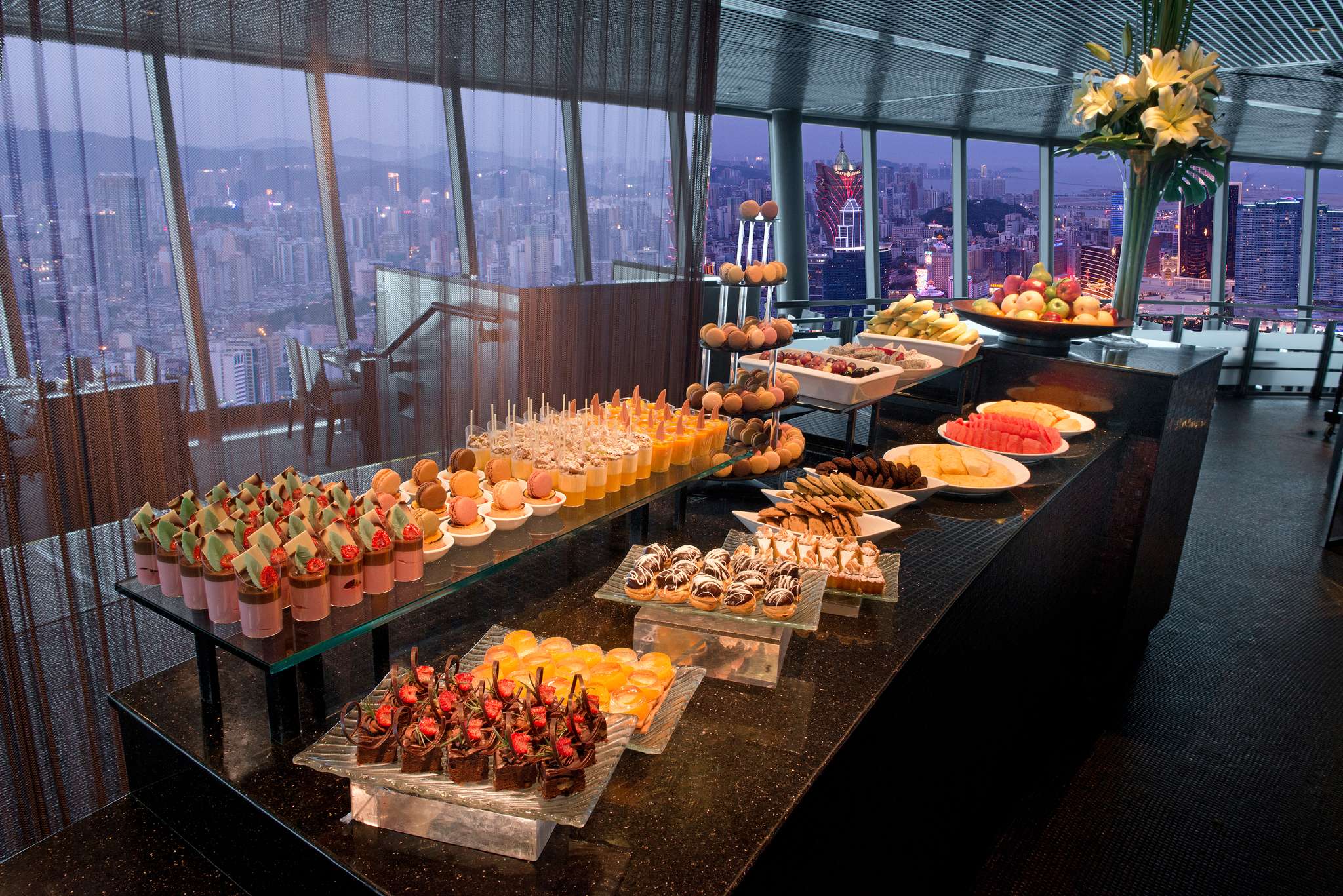 Desserts station at Macau Tower 360° Café