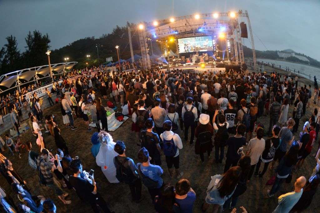  Crowd watching a band performance