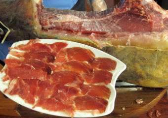 A dish of black smoked ham at Miramar Portuguese restaurant in Coloane, Macau.