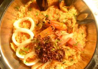 Macanese seafood rice dish at La One Kitchenette in Macau