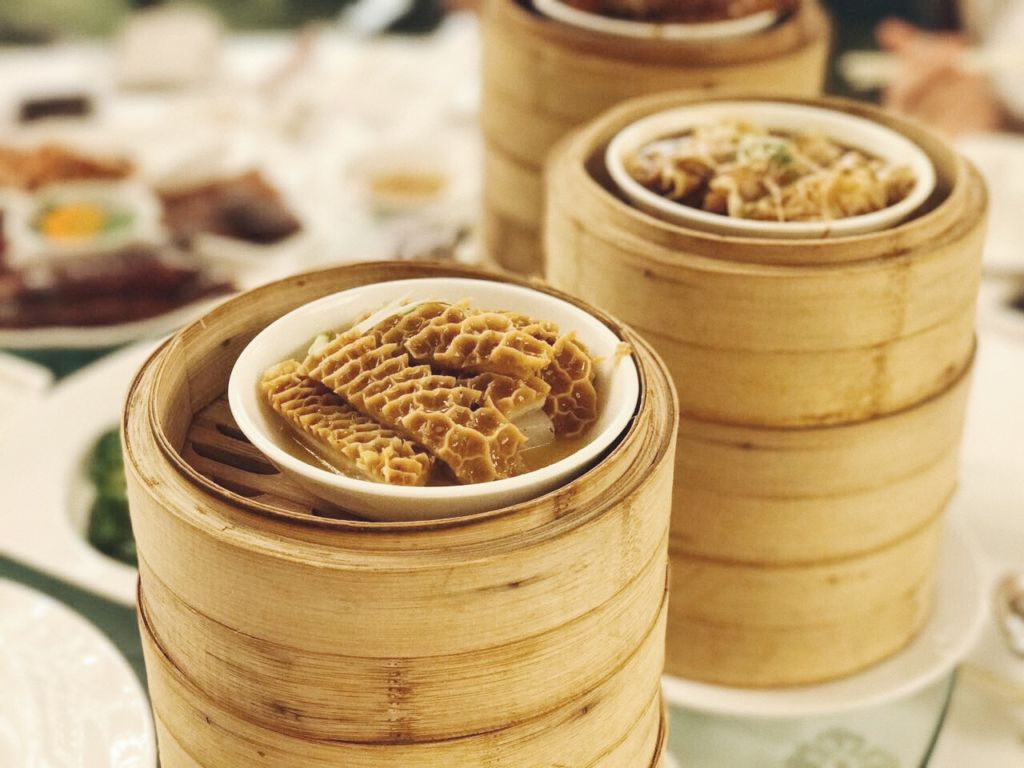 Close up of dimsum on a table