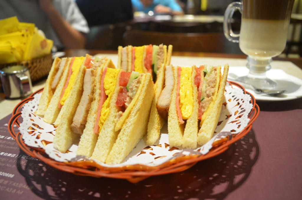 Club sandwich at Alves Cafe in Macau