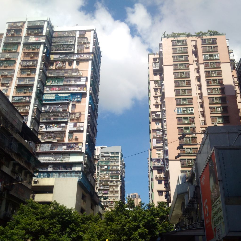Residential buildings near the border district