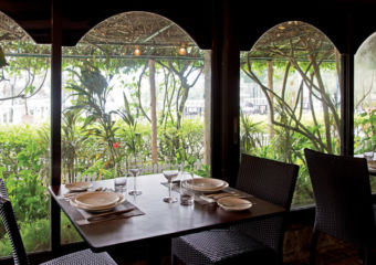 View of sea from restaurant at Pousada da Coloane in Macau.