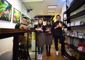 Staff at Triangle Coffee Roaster in Macau