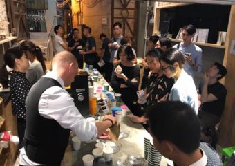 A coffee tasting at Triangle Coffee Roaster in Macau