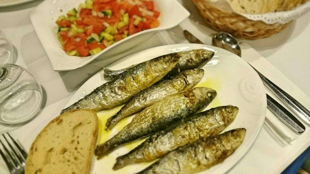 Dish of sardines from A Baia Portuguese restaurant in Macau.