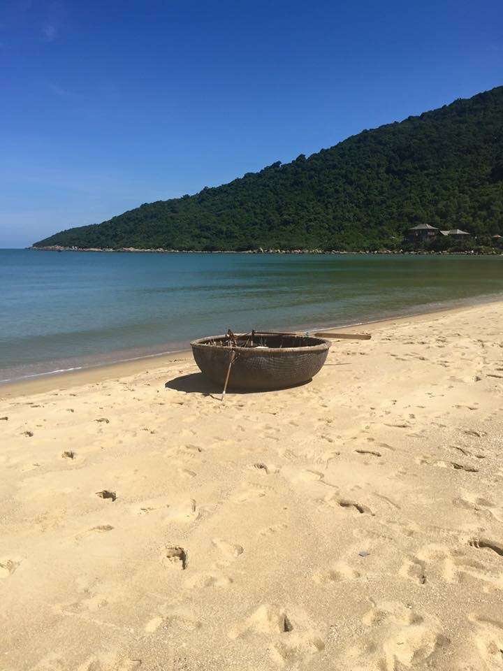 Fishing net on beach in Da Nang, Vietnam.