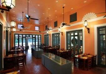 Interior dining room of Flamingo restaurant at Regency Art Hotel in Macau