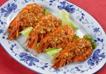Grilled shrimp with garlic dish from Manuel Cozinha Portuguesa restaurant in Taipa, Macau