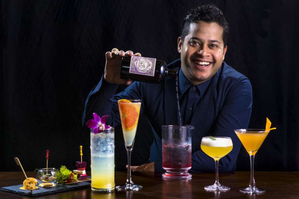 Arijit Bose, brand ambassador for Monkey 47 handcrafted gin and guest mixologist at the Mandarin Oriental's Vida Rica Bar in Macau.