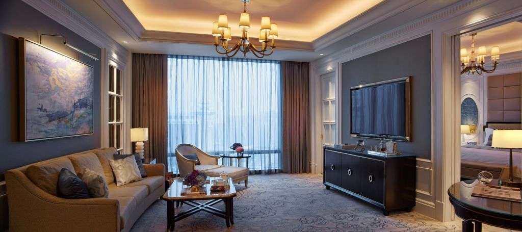 Living room in the Carlton Club Suite at the Ritz-Carlton in Macau