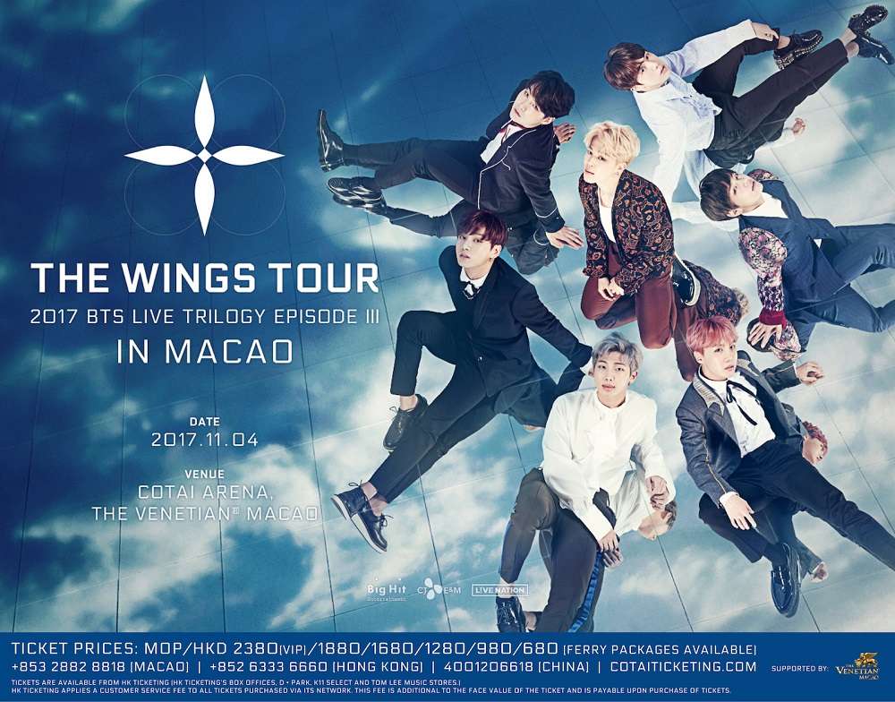 Poster advertising BTS' The Wings Tour