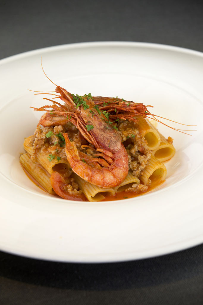 A seafood and pasta dish from Caffe B in Macau