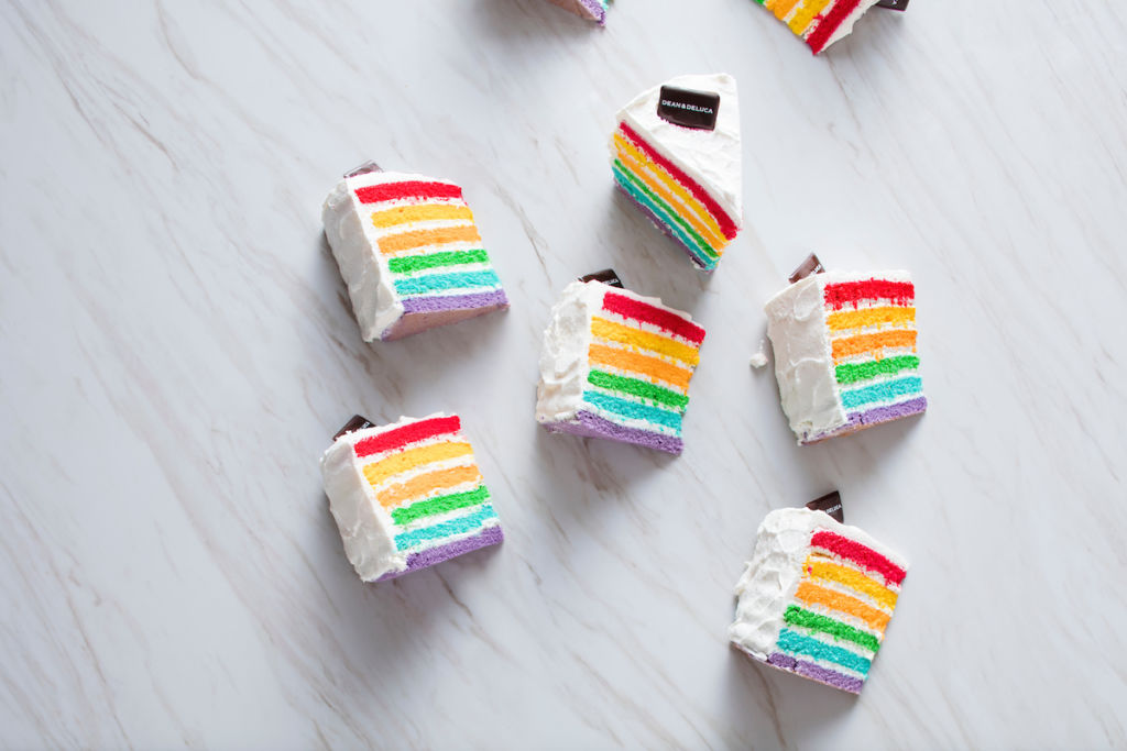 Multi-colored cake slices from Dean & Deluca