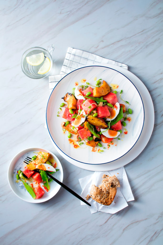 Salted egg and watermelon salad from Dean & Deluca