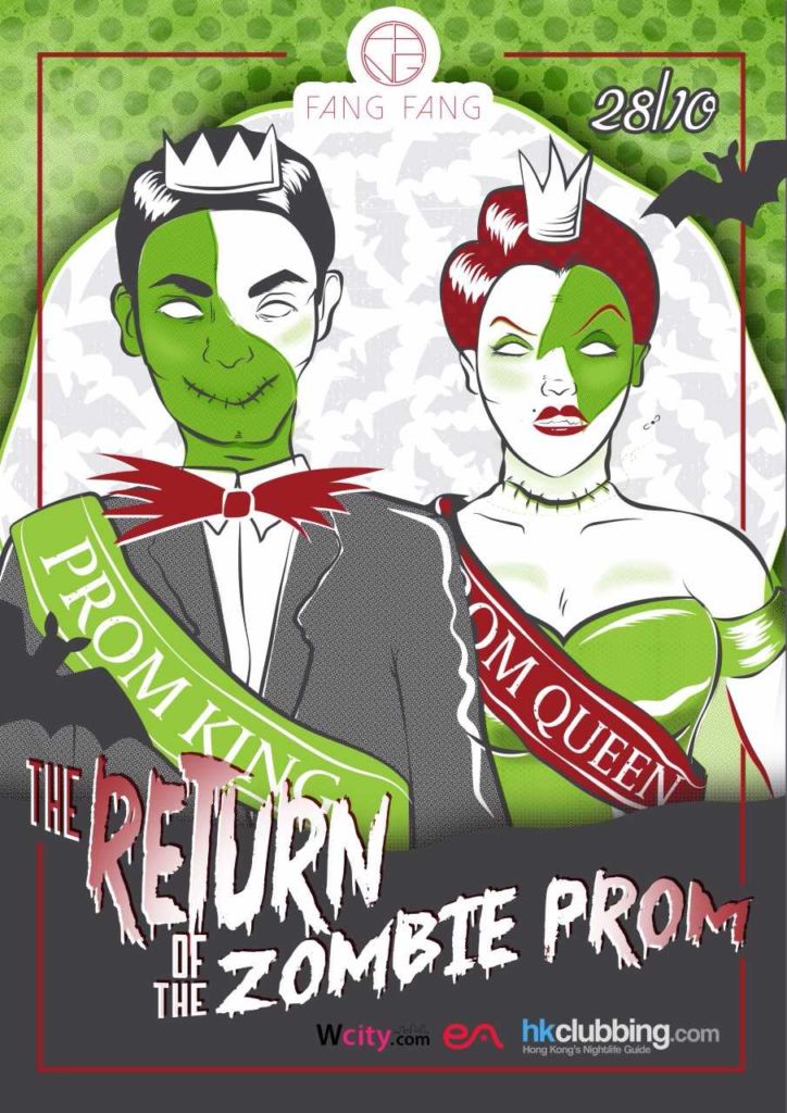 A poster advertising The Return of The Zombie Prom at Fang Fang in Hong Kong