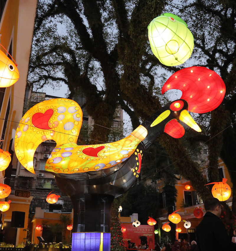 Mid-Autumn Festival-style lanterns at Albergue SCM in Macau