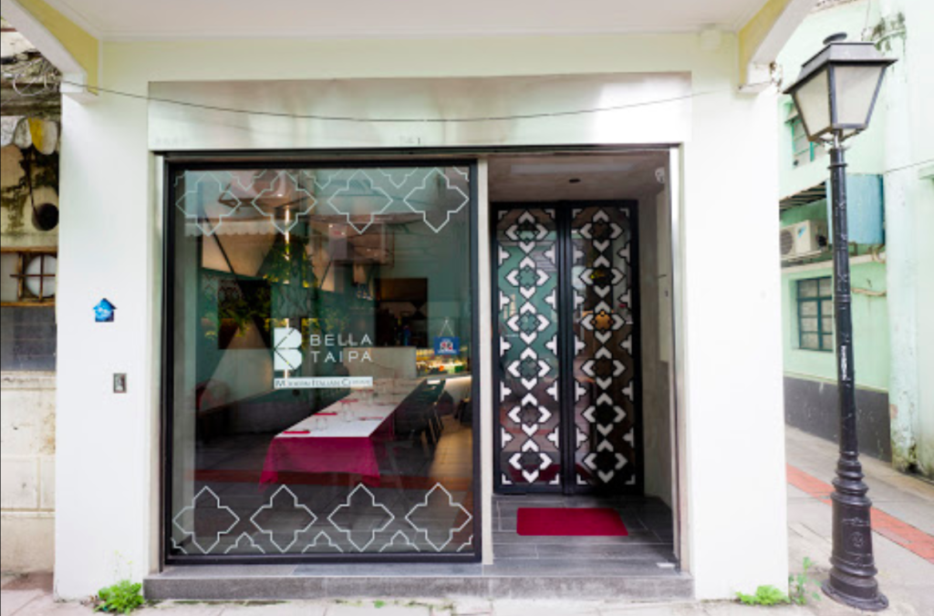 Exterior of Bella Taipa restaurant in Macau