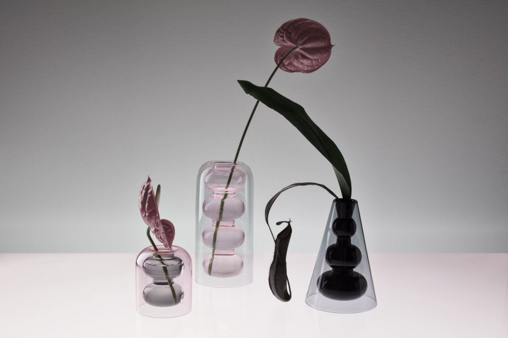 Glass vases designed by Tom Dixon