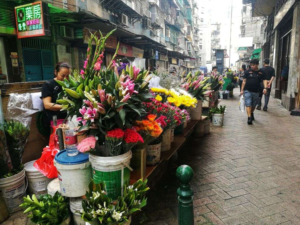 Flower shop on Rua da Praia do Manduco in Macau