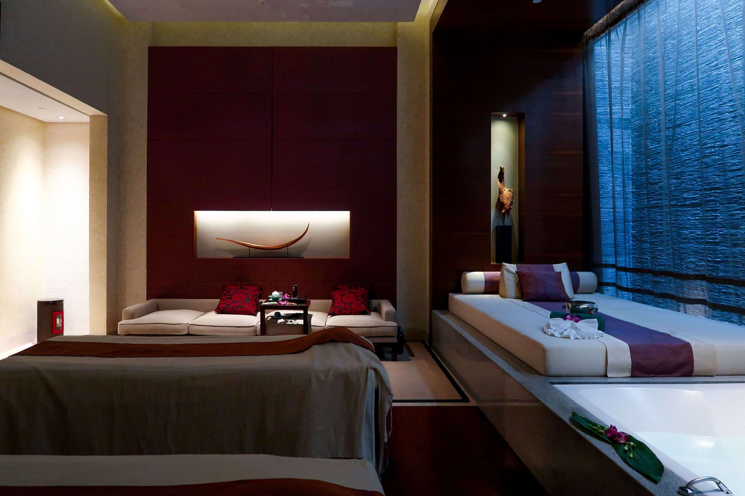Lounge beds and massage beds. 