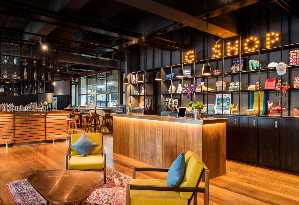 Lobby of Hotel G in Yangon, Burma