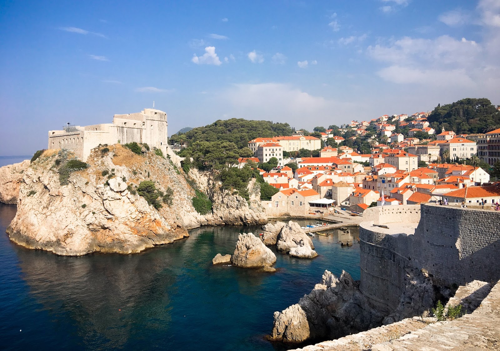 A view of Dubrovnik's old city walls. 