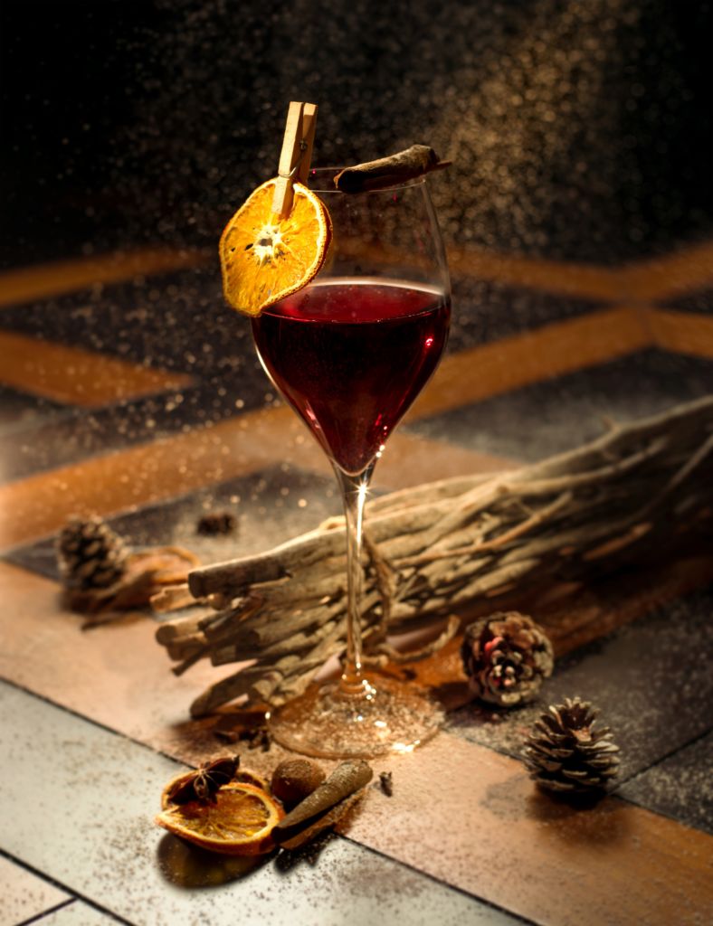 A glass of mulled wine 