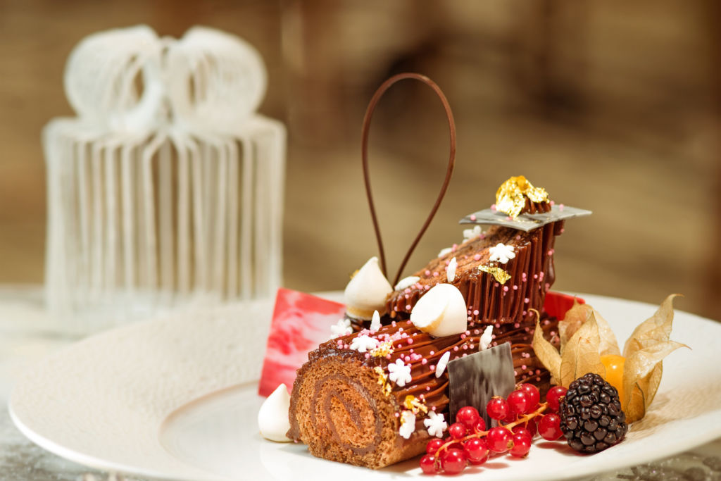 A holiday-themed chocolate dessert. 