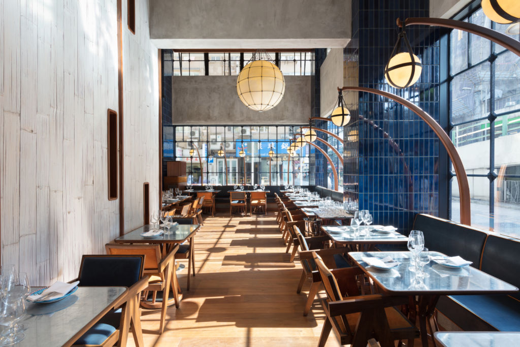 The Fleming Osteria Marzia Banquette and Lamp