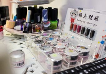 Various types of nail polish for sale