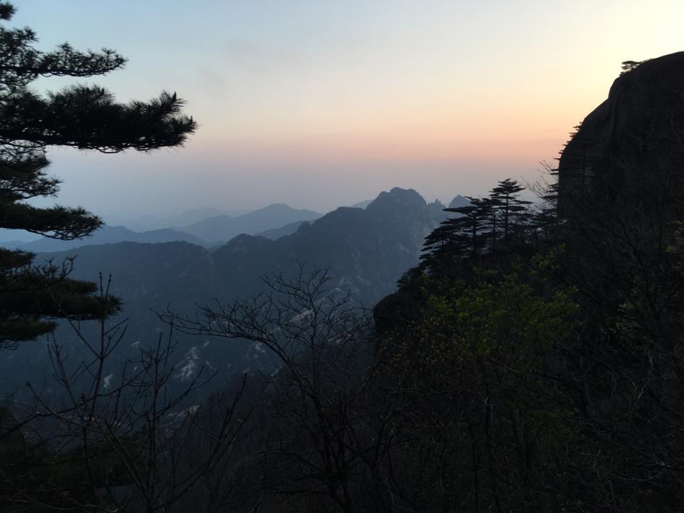 huangshan mountain sunset