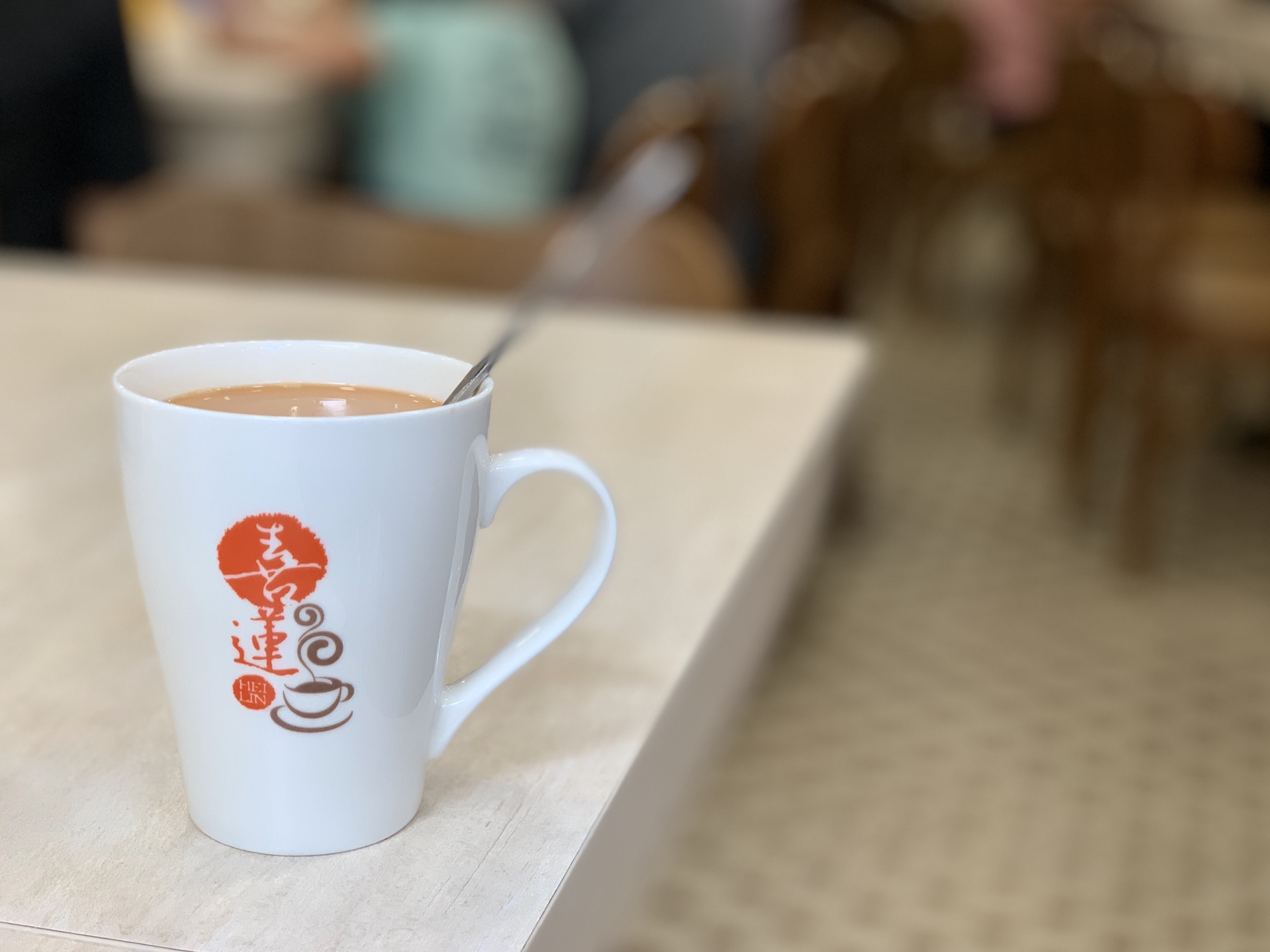 Hei Lin Cafe Interior Milk Tea Hot on the Table Macau Lifestyle