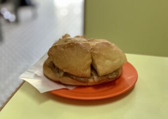 Heng Kei Cafe Interior Taipa Village Pork Chop Bun on the Table Macau Lifestyle
