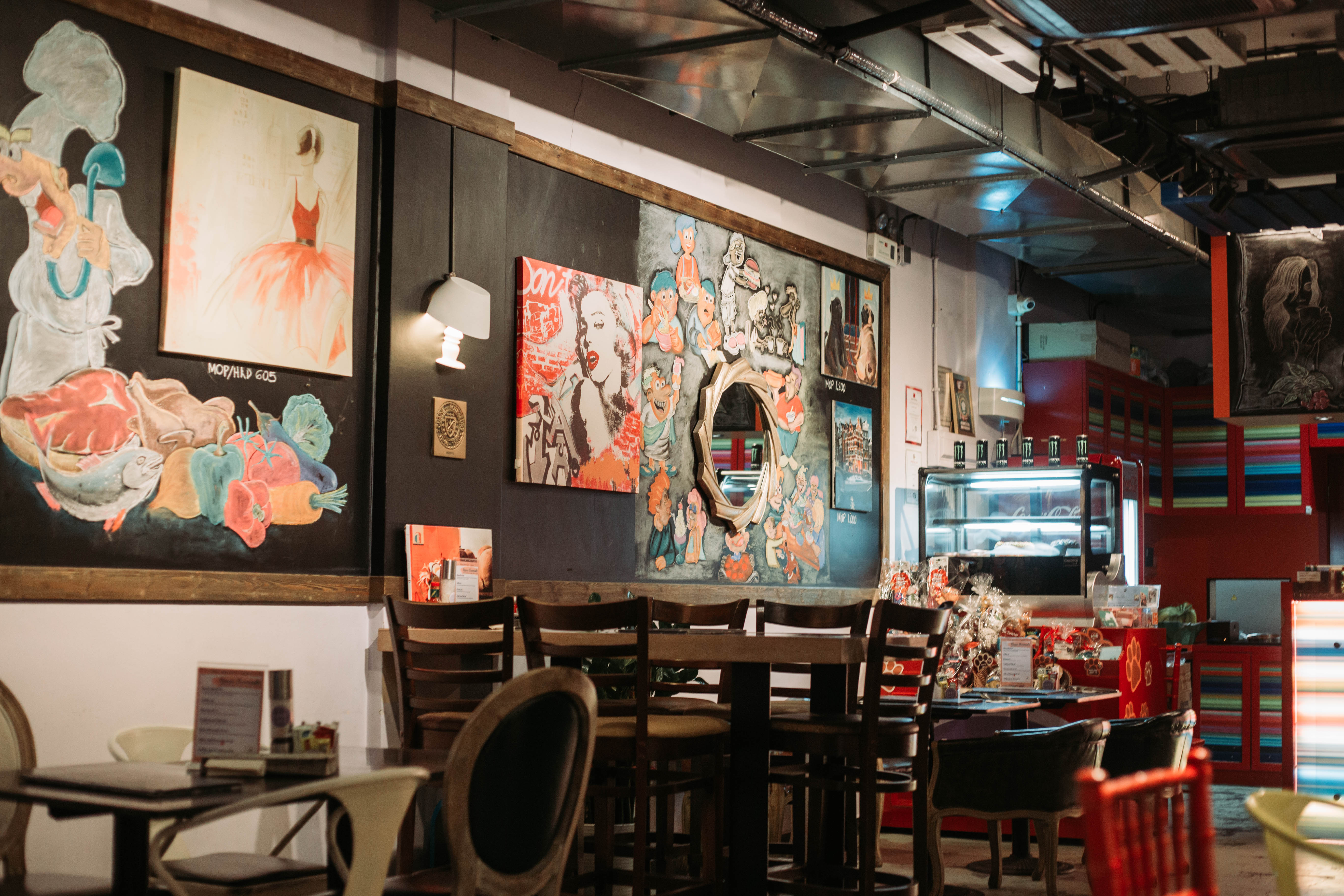 LAX Cafe Indoor Wall Paintings and Chairs Macau Lifestyle