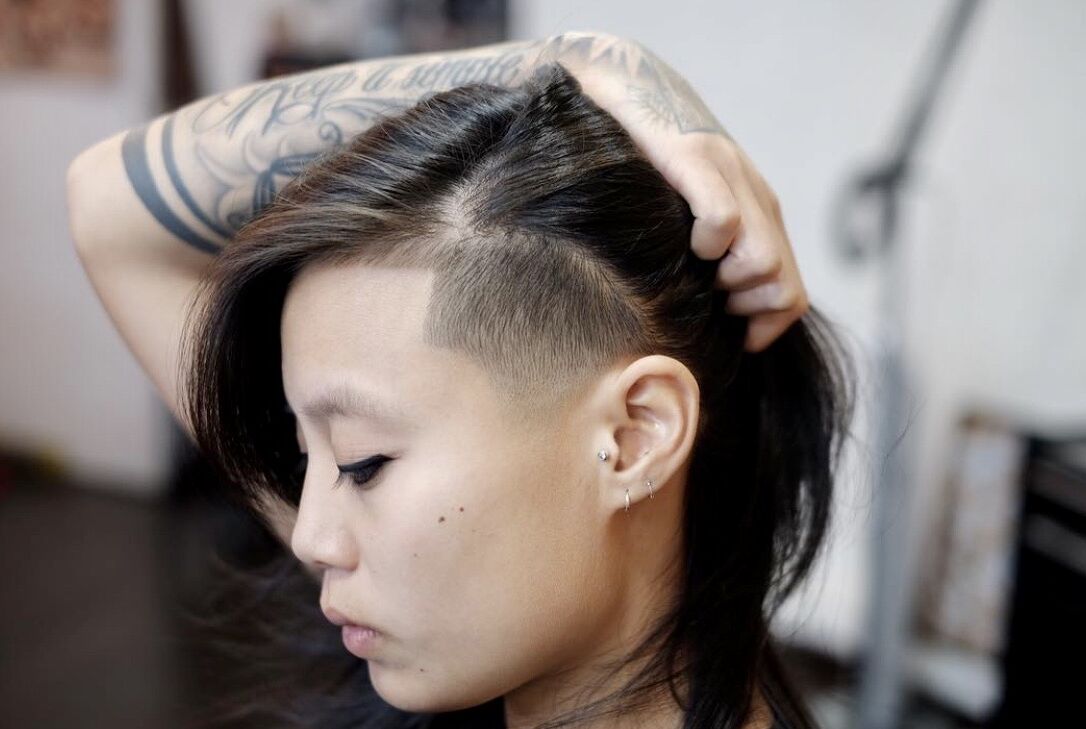 Sara Kei Portrait with Faded Hair Styling Credits The Macau Barbershop