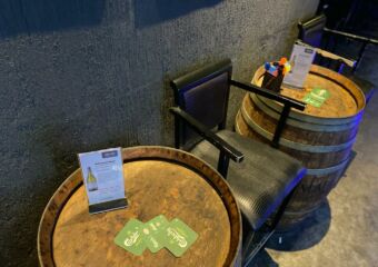 Minibar and Lounge Interior Barrel Tables Macau Lifestyle