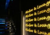 Minibar and Lounge Interior Yellow Neon Signs Macau Lifestyle