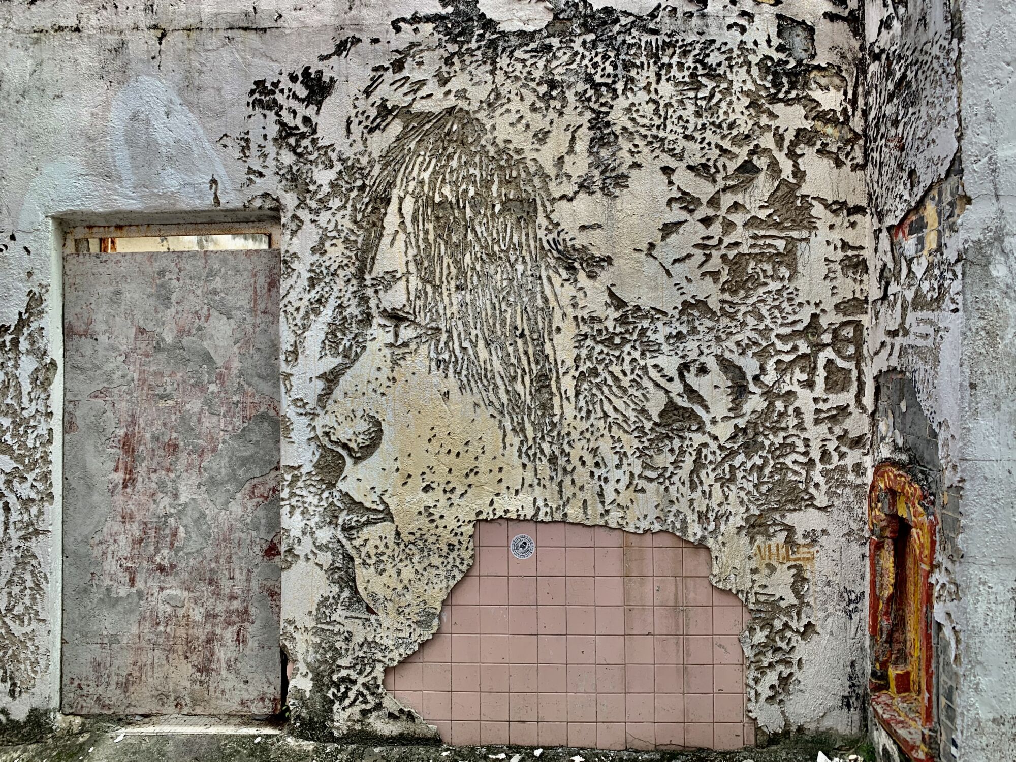 Vhils Wall Art Piece Rua dos Clerigos Taipa Village Macau Lifestyle