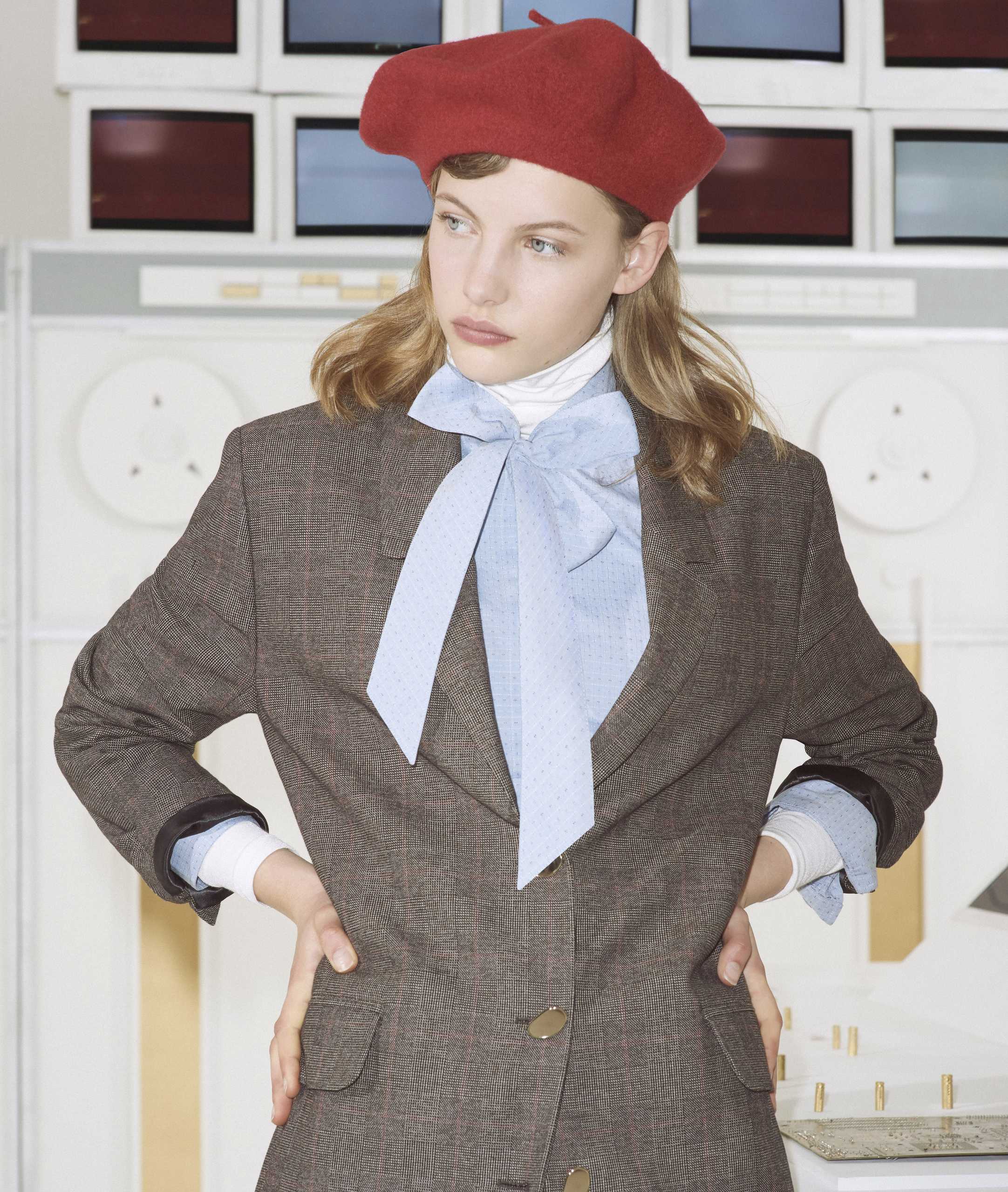 Maison Kitsune fashion model with hat