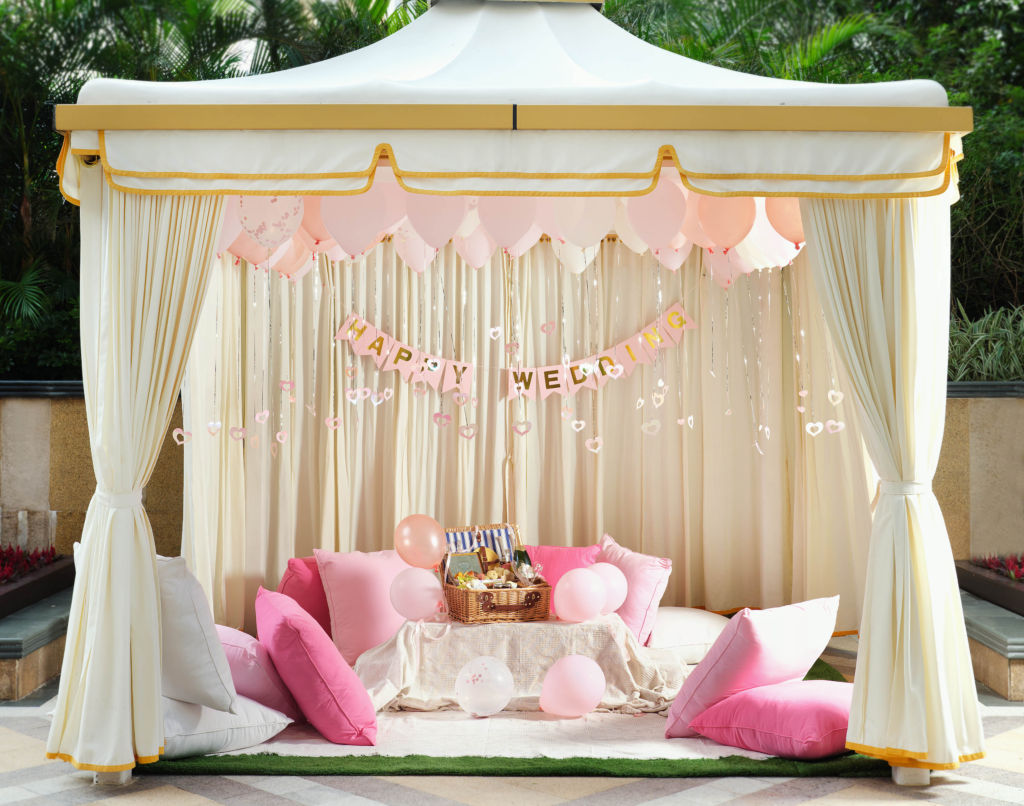 ritz carlton bridal shower poolside cabana afternoon tea